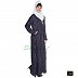 Front Open Strip Abaya- Navy Blue