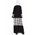 Designer Abaya with striped print - Black-White