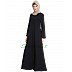 Flared abaya with frills on sleeves- Black Flared abaya with frills on sleeves- Black