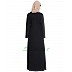 Flared abaya with frills on sleeves- Black Flared abaya with frills on sleeves- Black