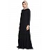 Frilled abaya dress with pintucks- Black Frilled abaya dress with pintucks- Black