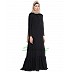 Frilled abaya dress with pintucks- Black Frilled abaya dress with pintucks- Black