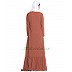 Frilled abaya dress with pintucks- Rust