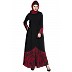 Front open abaya with printed panel Front open abaya with printed panel