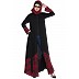 Front open abaya with printed panel Front open abaya with printed panel