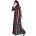 Multi-colored Striped front open abaya  Multi-colored Striped front open abaya