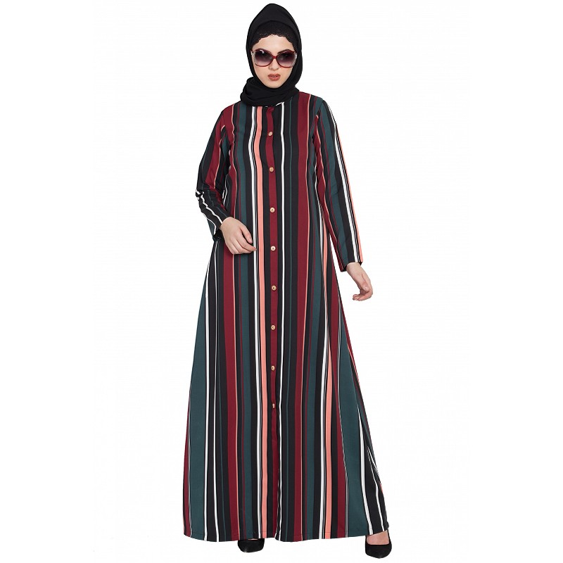 striped abaya