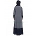 Front open casual abaya- Grey-Blue