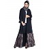 Front open Dress abaya- Blue-Grey Front open Dress abaya- Blue-Grey