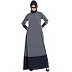 Dual color casual abaya- Grey-Blue