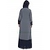 Dual color casual abaya- Grey-Blue