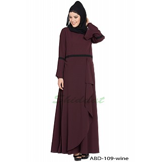 Umbrella cut Dress abaya- Wine color
