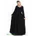 Pleated dress abaya with belt- Black color Pleated dress abaya with belt- Black color