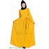 Pleated dress abaya with belt- Mustard color Pleated dress abaya with belt- Mustard color