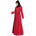 Casual pleated Dress abaya- Red Casual pleated Dress abaya- Red