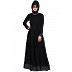 Designer double layered abaya- Black Designer double layered abaya- Black