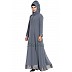 Designer double layered abaya- Grey