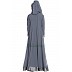 Designer double layered abaya- Grey