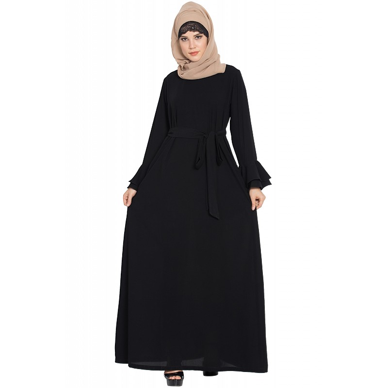 Simple Black abaya Buy Aline designer Black abaya at