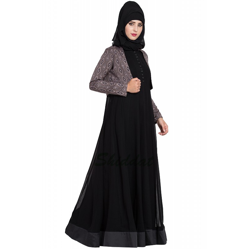 Double layer designer abaya