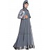 Designer double layered abaya with a Jacket combo- Grey