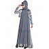Designer double layered abaya with a Jacket combo- Grey
