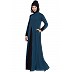 Dual colored designer abaya- Teal-Black Dual colored designer abaya- Teal-Black