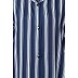 Striped front open abaya- Blue-White Striped front open abaya- Blue-White