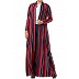 Striped front open abaya- multi colored Striped front open abaya- multi colored