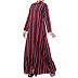 Striped front open abaya- multi colored Striped front open abaya- multi colored