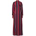 Striped front open abaya- multi colored Striped front open abaya- multi colored