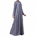 Casual front open abaya- Grey