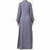 Casual front open abaya- Grey