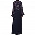 Floral Printed abaya dress- Blue Floral Printed abaya dress- Blue