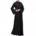 Premium Front open Nida abaya with handwork- Black Premium Front open Nida abaya with handwork- Black