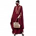 Embroidered designer kaftan abaya- Maroon Embroidered designer kaftan abaya- Maroon