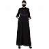 Casual abaya with Chikan Embroidery work- Black Casual abaya with Chikan Embroidery work- Black