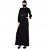 Casual abaya with Chikan Embroidery work- Black Casual abaya with Chikan Embroidery work- Black