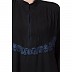 Casual abaya with Chikan Embroidery work- Black Casual abaya with Chikan Embroidery work- Black