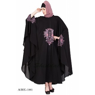 Irani kaftan with embroidery - Black 