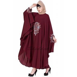 Irani kaftan with embroidery - Maroon