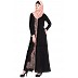 Embroidered abaya - Black & Beige