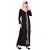 Embroidered abaya - Black & Beige