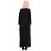 Embroidered abaya - Black & Beige