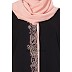 Embroidered abaya - Black & Beige
