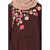 Embroidery abaya with bell sleeves- Brown Embroidery abaya with bell sleeves- Brown