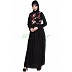 Embroidered abaya with pleated waistline Embroidered abaya with pleated waistline