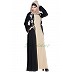 Abaya set with Embroidered cardigan- Black-Fawn Abaya set with Embroidered cardigan- Black-Fawn