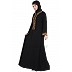 Embroidered front open abaya- Black Embroidered front open abaya- Black