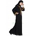 Embroidered front open abaya- Black Embroidered front open abaya- Black